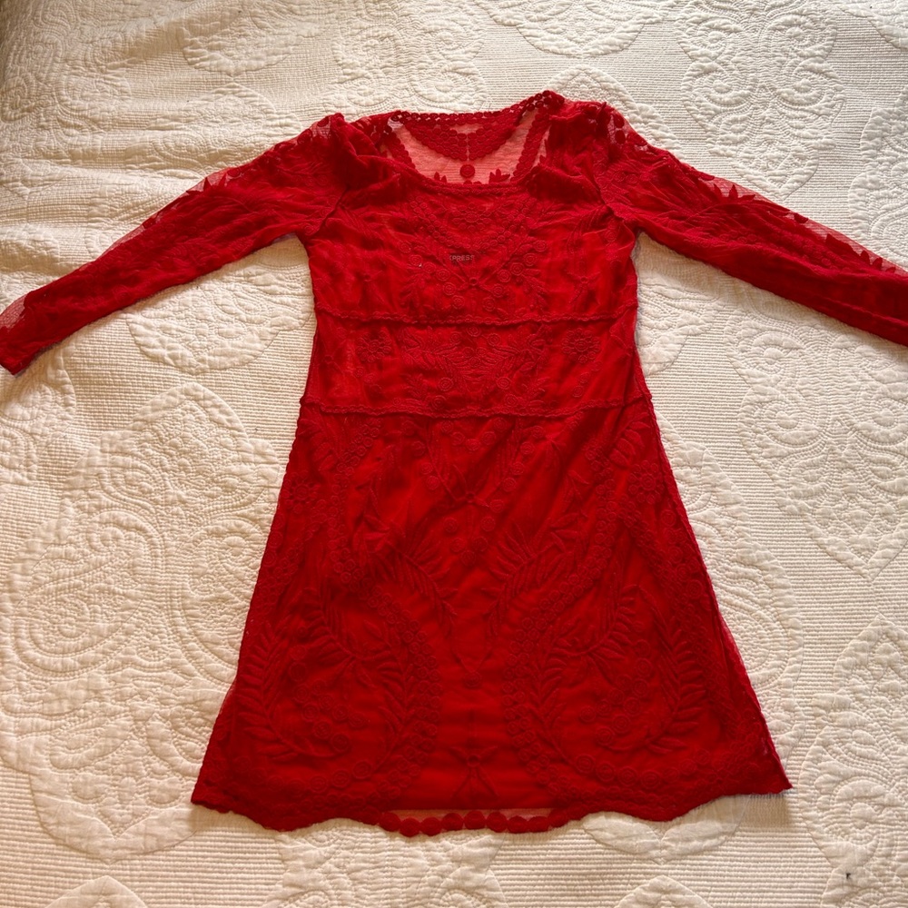 Express Red Lace Dress Size S/P